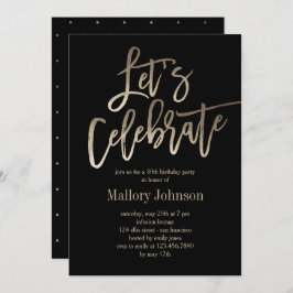 Brushed Glimmer Let's Celebrate Party Einladung