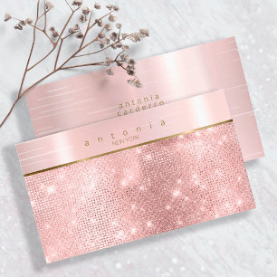 Brushed Metal Band auf Glitzer Rose Gold ID802 Visitenkarte