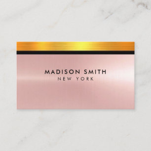Brushed Metal Gold Banding ID801 Business Card Visitenkarte