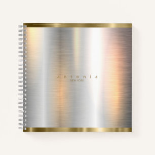 Brushed Metal Gold Banding ID801 Notizbuch