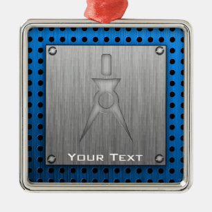 Brushed Metal-Look Architect Silbernes Ornament