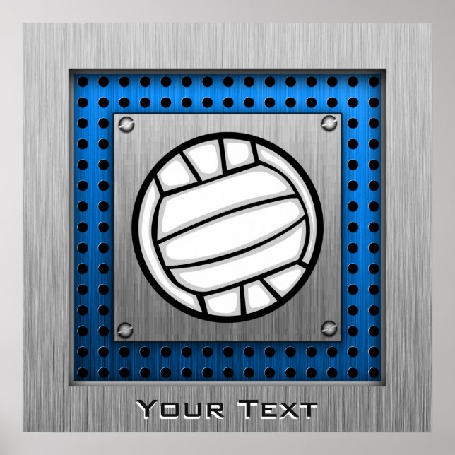 Brushed Metal look Volleyball Poster (Vorne)