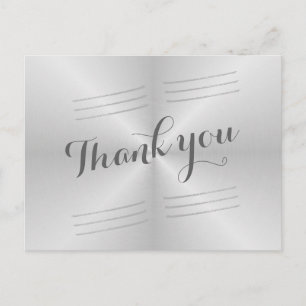 Brushed Metal Wedding Danke Postkarte