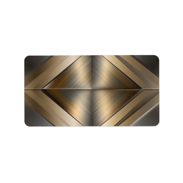 Brushed Metallic Geometric Diamond Pattern Adressaufkleber (Vorne)