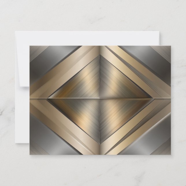 Brushed Metallic Geometric Diamond Pattern Mitteilungskarte (Vorderseite)