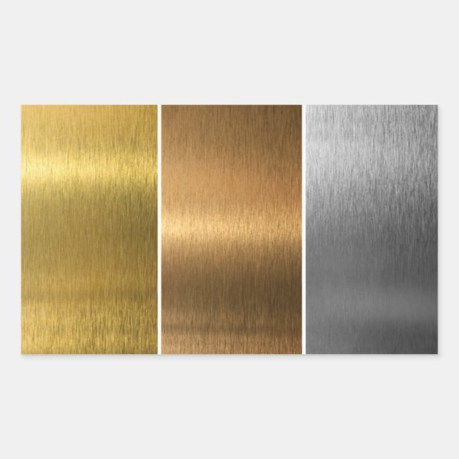 Brushed Metals Rechteckiger Aufkleber (Vorderseite)