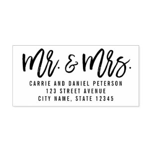 Brushed Mr. and Mrs Personalisiert Rubber Briefmar Permastempel