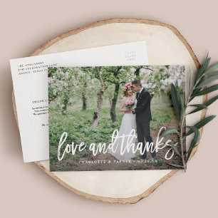 Brushed Wedding Vielen Dank Foto Post Card Postkarte