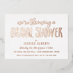 Brushimmer Shimmer Brautparty Gold Folieneinladung