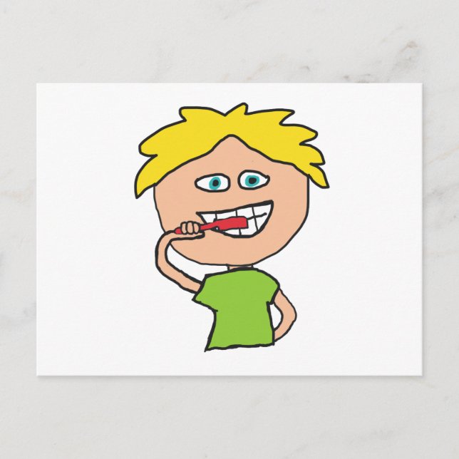 Brushing Teeth Postkarte (Vorderseite)