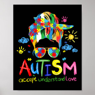 Brushstroke Autismus Awareness Accept Liebe Messy Poster
