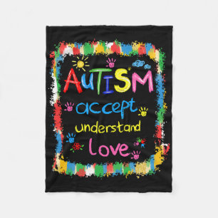 Brushstroke Autismus Awareness Accept Understand L Fleecedecke