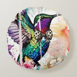 Brushstroke Bird Art Rundes Kissen