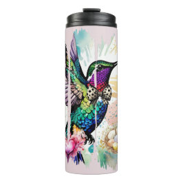 Brushstroke Bird Art Thermosbecher