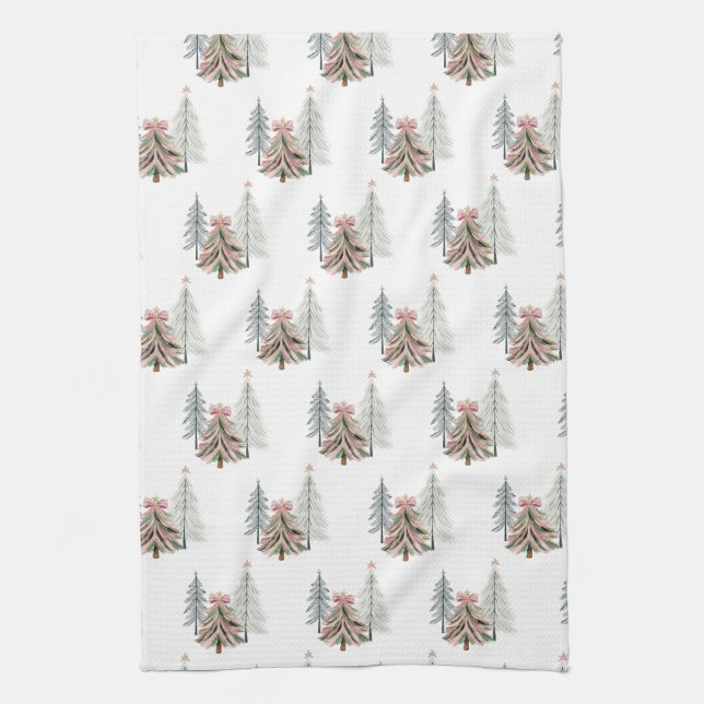 Brushstroke Christmas Tree Kitchen Towels Geschirrtuch (Vertikal)