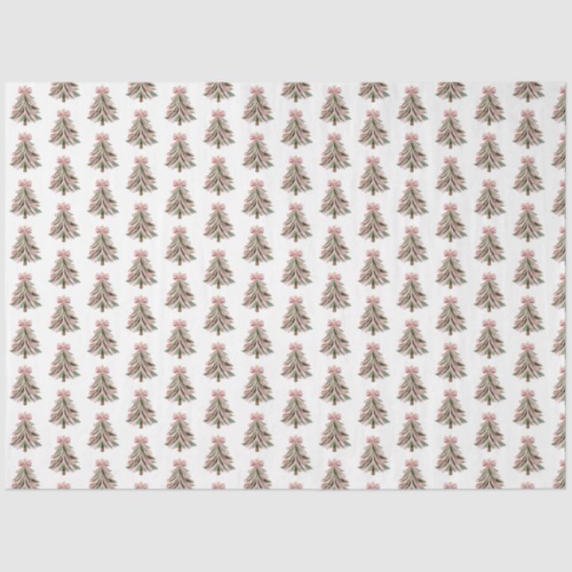 Brushstroke Christmas Tree Tissue Paper Seidenpapier (Vorderseite)