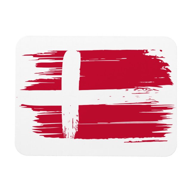 Brushstroke Dänemark Flag Magnet (Horizontal)