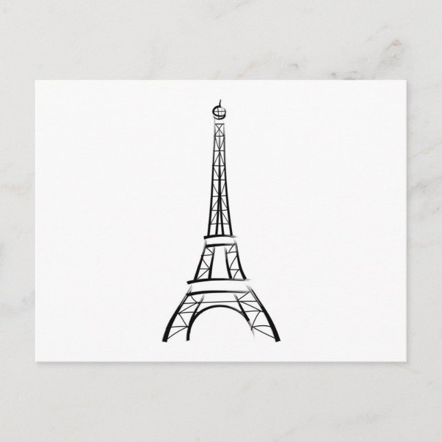 Brushstroke Eiffel Tower Postkarte (Vorderseite)