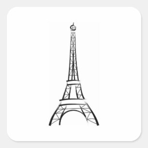 Brushstroke Eiffel Tower Quadratischer Aufkleber