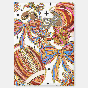 Brushstroke Football Coquette Magnet