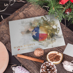 Brushstroke Texas Flag Weihnachtsschmuck Art Holi Feiertagskarte