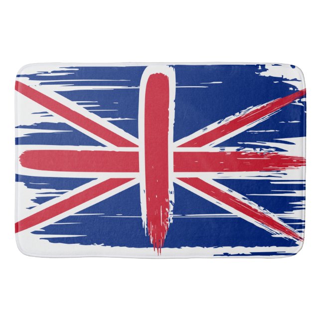 Brushstroke UK Union Jack Flag Badematte (Vorderseite)