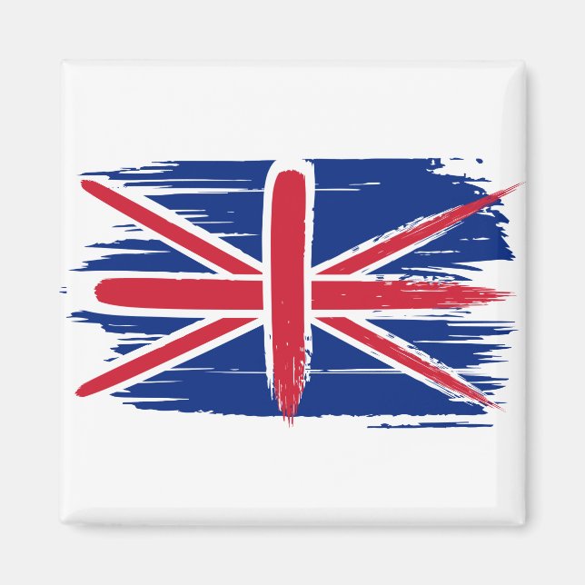 Brushstroke UK Union Jack Flag Magnet (Vorne)
