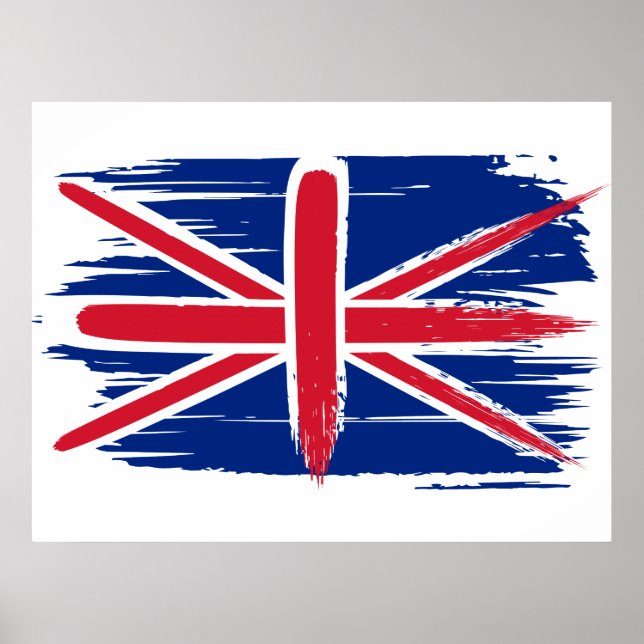 Brushstroke UK Union Jack Flag Poster (Vorne)