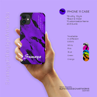 Brushy Black Violet iPhone 11 Fall | Anpassbar Case-Mate iPhone Hülle