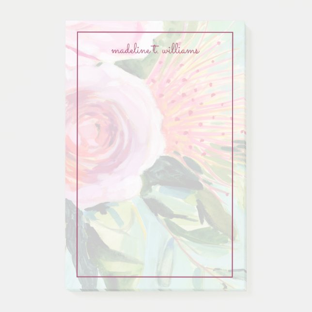 Brushy Floral I Post-it Klebezettel (Vorderseite)