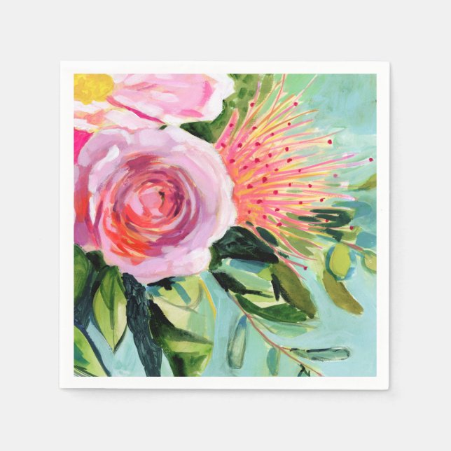 Brushy Floral I Serviette (Vorderseite)