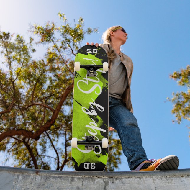 Brushy Green Black Skateboard (Außenbereich 1)