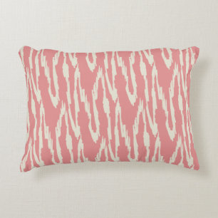 Brushy Ikat Rosé & Weiß Dekokissen