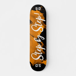 Brushy Orange Black Skateboard