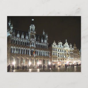 Brüssel am Abend, Belgien Postkarte