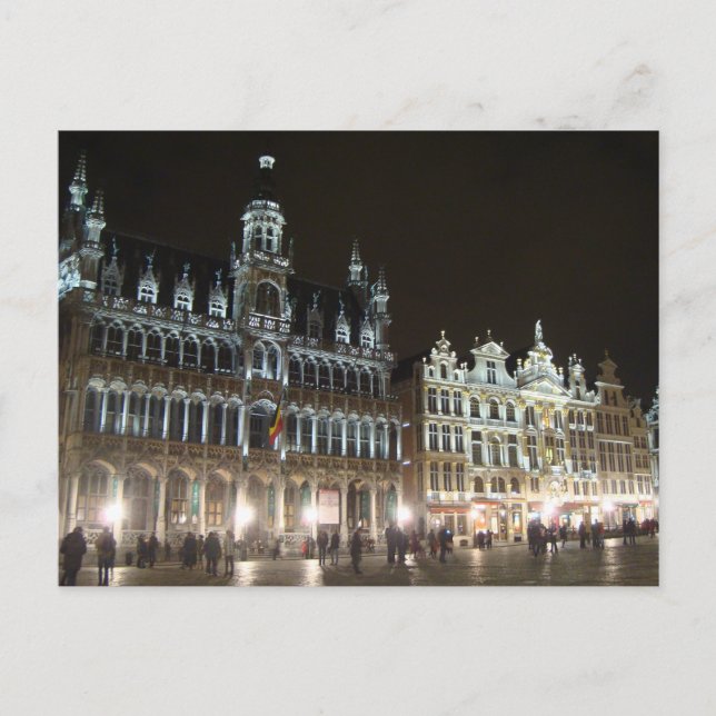 Brüssel am Abend, Belgien Postkarte (Vorderseite)