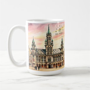 Brüssel Belgien Aquarell Grand Palace Kaffeetasse