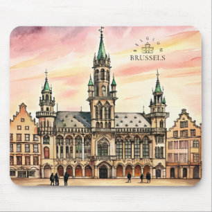 Brüssel Belgien Aquarell Grand Palace Mousepad