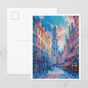 Brüssel Belgien Art Vintage Travel Postkarte