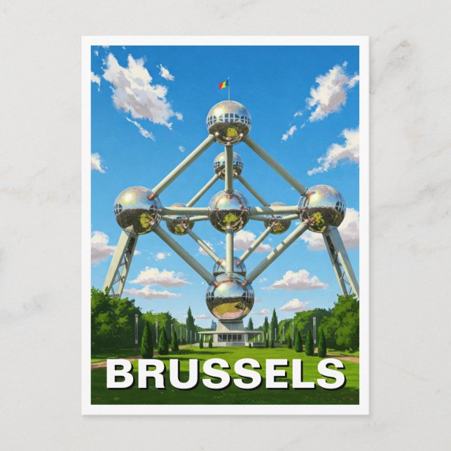 Brüssel Belgien Atomium Travel Postkarte (Vorderseite)