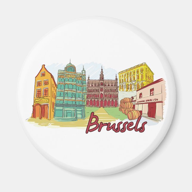 Brüssel, Belgien Berühmte Stadt Magnet (Vorne)