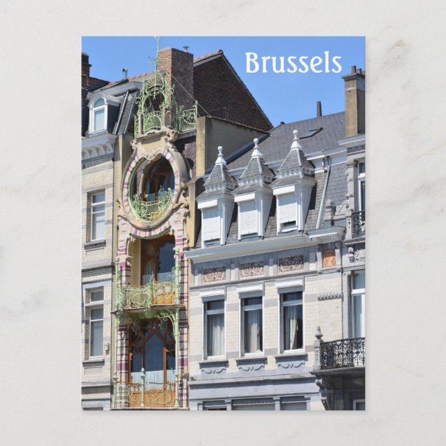 Brüssel Belgien Jugendstil-Foto Postkarte (Vorderseite)