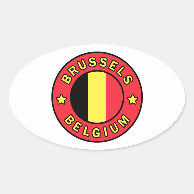 Brüssel Belgien Ovaler Aufkleber (Vorderseite)