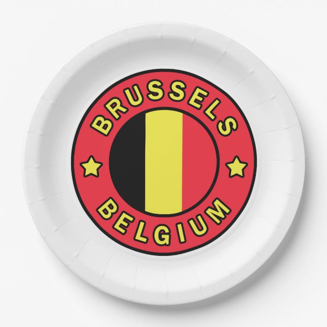 Brüssel Belgien Pappteller (Vorderseite)