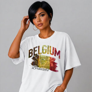 Brüssel Belgien Reise Pinselstrich  Tri-Blend Shirt