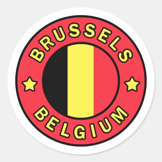 Brüssel Belgien Runder Aufkleber (Vorderseite)