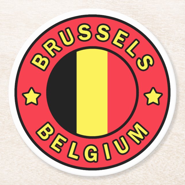 Brüssel Belgien Runder Pappuntersetzer (Vorderseite)