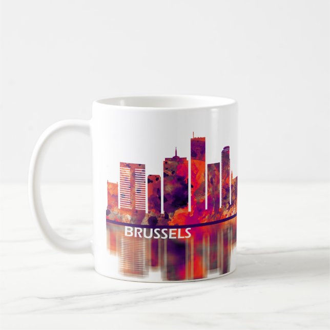Brüssel Belgien Skyline Kaffeetasse (Links)