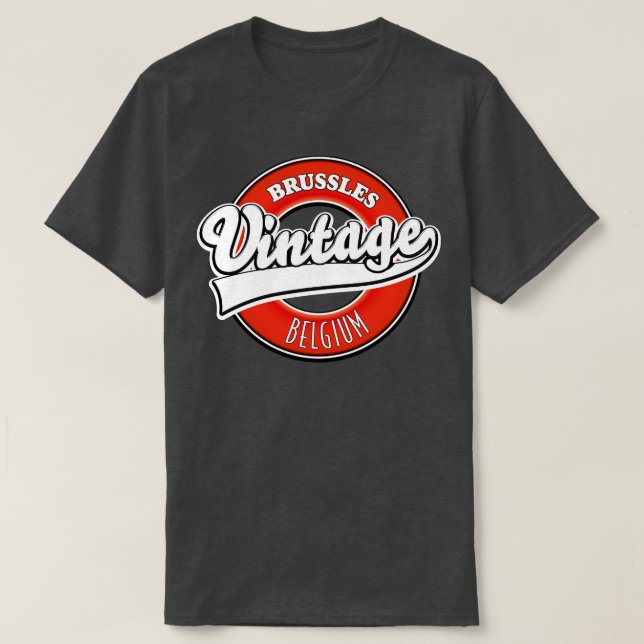 Brüssel, Belgien Vintag T-Shirt (Design vorne)