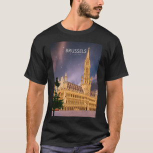 Brüssel Belgien Vintage Minimal Retro Reiseplakat T-Shirt